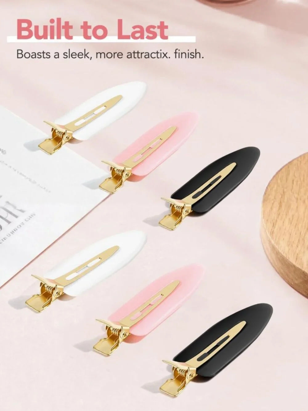 6 Pcs Creaseless Flat Hair Clips for Makeup & Daily Beauty Routine - No Creases!